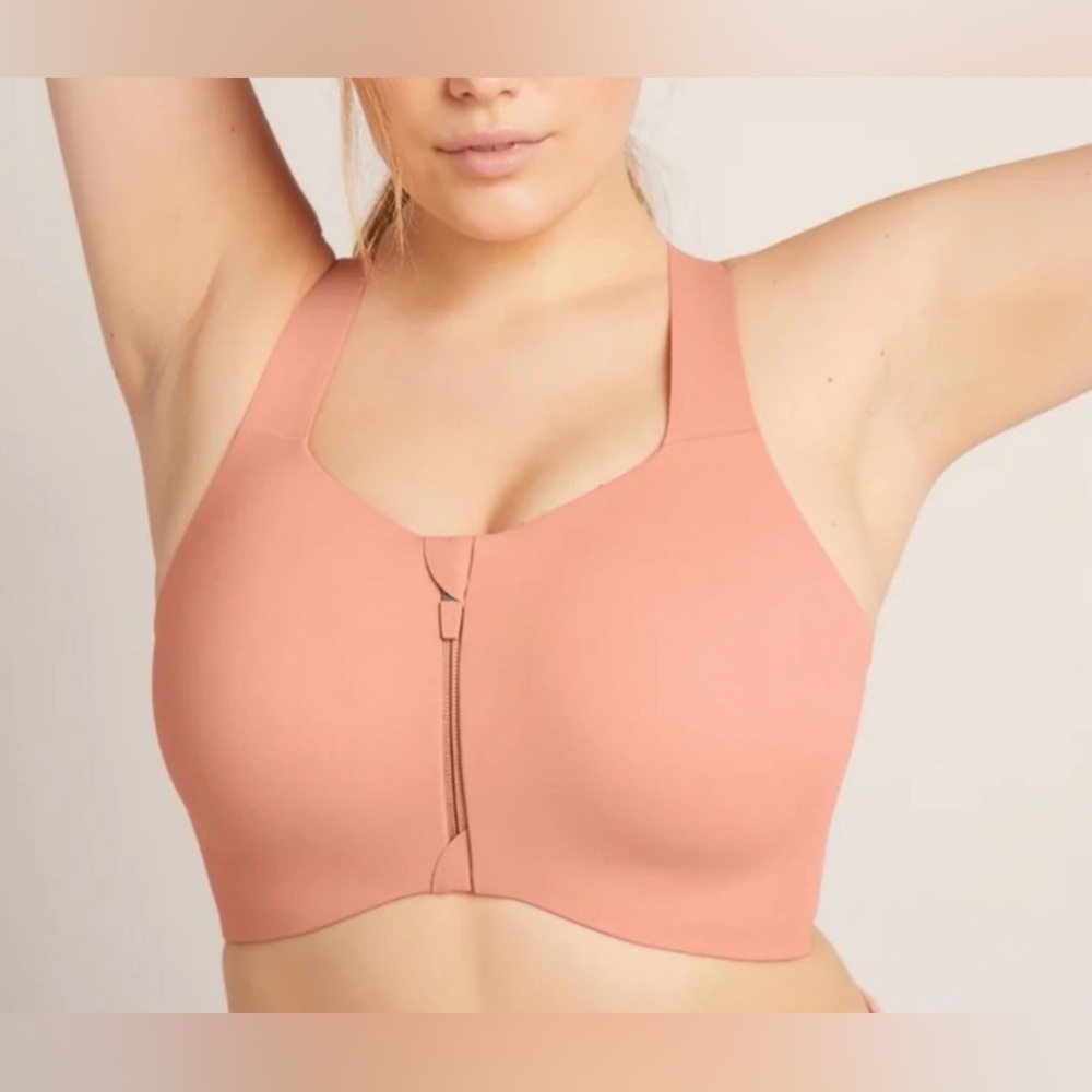 Knix Catalyst Front Zip Sports Bra. Size 8. Pink